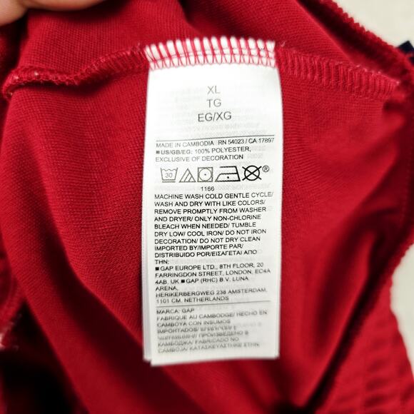 GAP Track Pants Size XL Red Striped Tricot Straight Moonstone Baggy Wide Leg - Picture 4 of 12